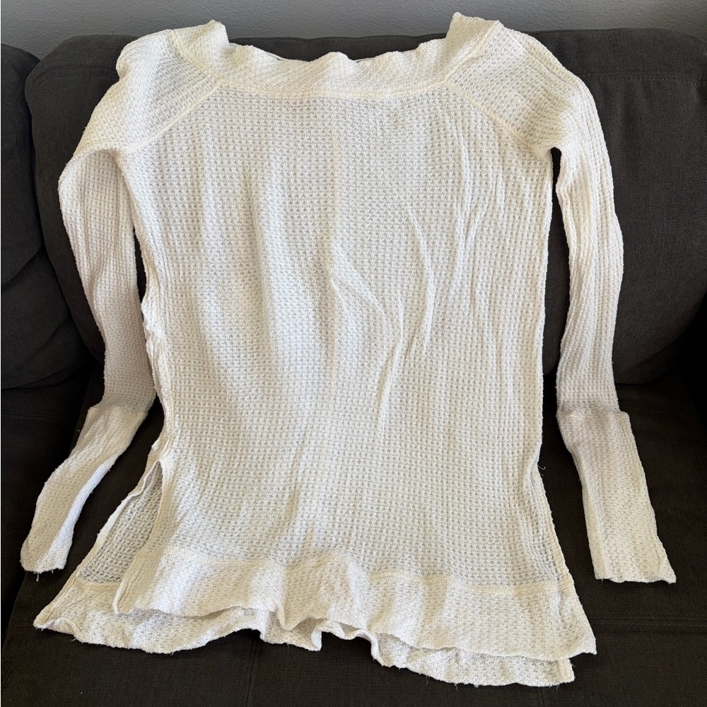 We The Free Off-White Textured Knit Top